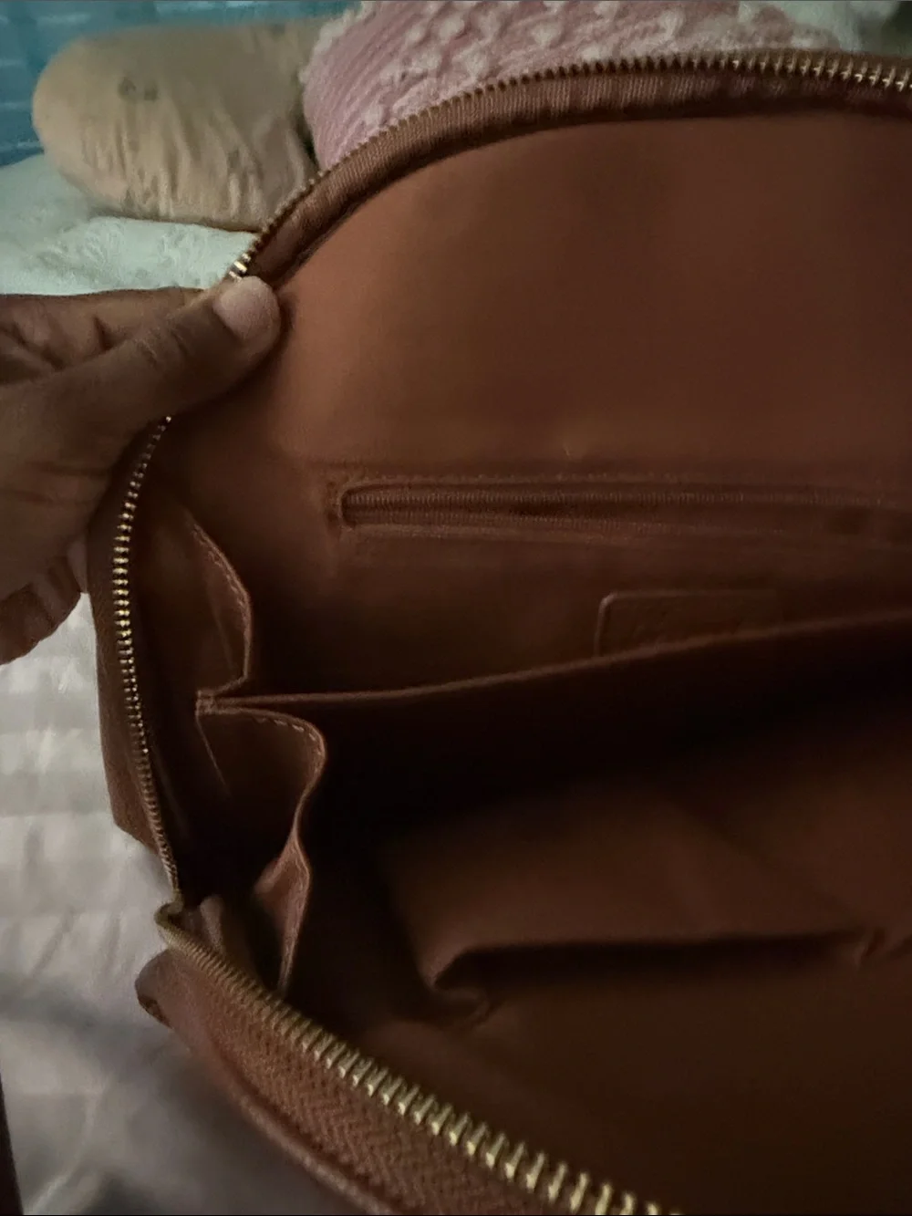 Women's Brown Bow Accent Dome Satchel Handbag